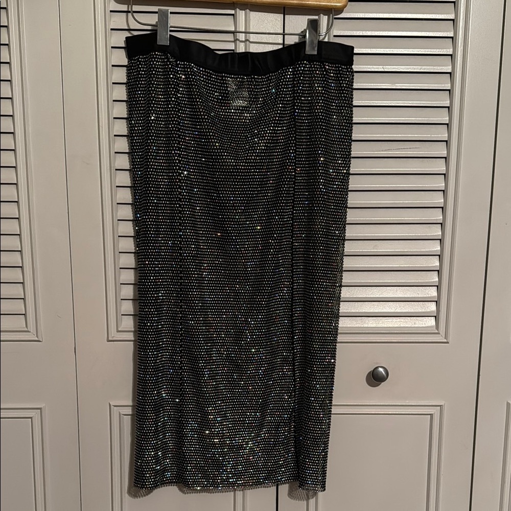 Elegant Black rhinestone Skirt